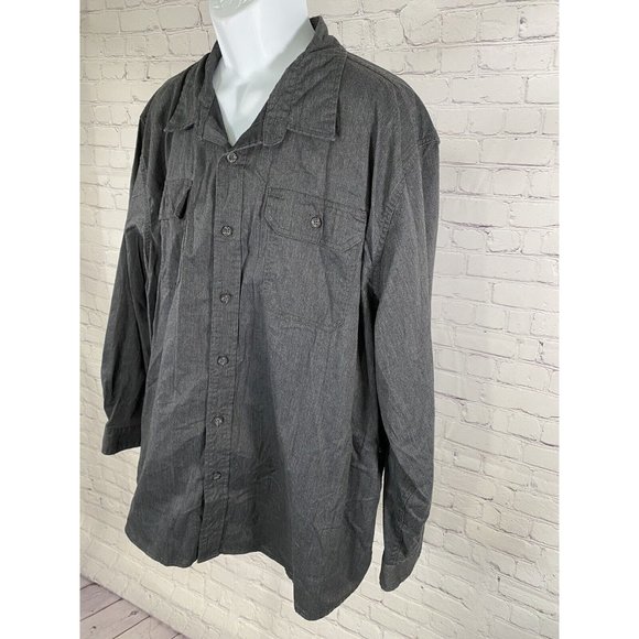 Wrangler Dark Gray Flex for Comfort Long Sleeve Button Down Collared Shirt 3XL - Picture 3 of 10